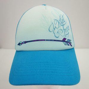 Lincoln Outfitters Wild & Free Womens Trucker Snapback Blue Baseball Cap Hat